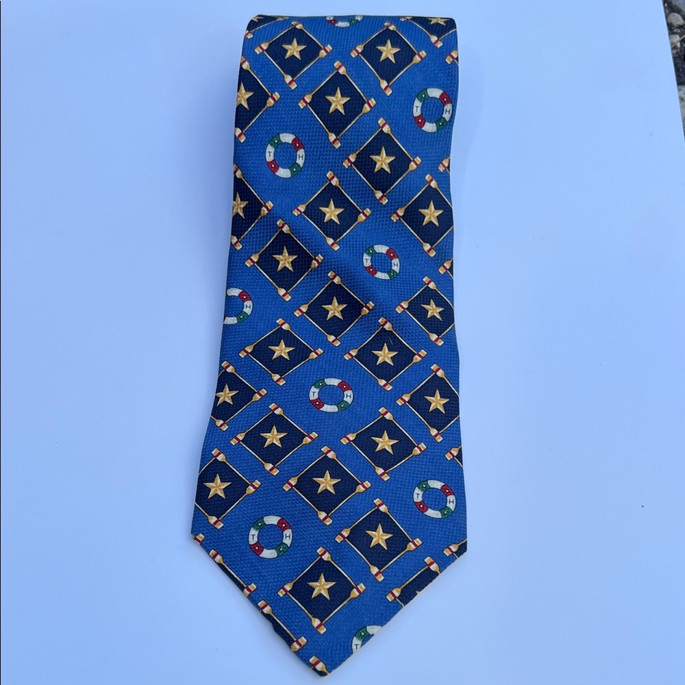 Tommy Hilfiger Blue Tie with Nautical Motif
